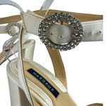 Margaux Uptown White Rhinestone Buckle Ankle Strap Bridal Heels Sandals Size 7.5 Photo 6