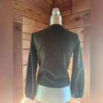 Madewell Texture and Thread Crepe Wrap Top in Forest Green size Extra Small Photo 3