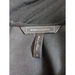 BCBGMAXAZRIA  Black Faux Leather Top with Shoulder Cutouts Size Small Photo 5