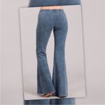 Chatoyant Steele Blue Stretch Lounge Flare Pants M Fringe Photo 2