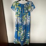 Lulus montane royal blue tropical print strapless jumpsuit XS Photo 1