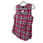 Lands' End  Women's Pink Plaid Sleeveless V-Neck Tank Top Size 2 Photo 2