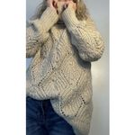 A New Day Chunky Cozy Cable Knit Turtleneck Sweater Beige Textured Winter Women's Large Photo 4