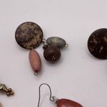 Lot Of 3 Costume Earrings Pierced Dangle Drop Brown / Earth Tones Photo 2
