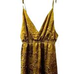 Open Edit Romper Surplice V-Neckline Jacquard Smocked Waist Brown Bronze XS NWT Photo 2