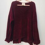 Fantastic Fawn  Boutique Vneck  Maroon Oversized sweater sz Medium Photo 0