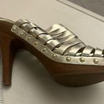 Nine West Heels INC international Gold Strappy Heels 10 M Beautiful! No flaws/like new Photo 4