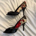 NWOT Jessica Bennett Jkiora Pleated Silk and Crinkle Patent Stiletto Peep Photo 2