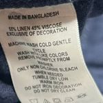 Nautica Blue Linen Coastal Shorts Elastic Waistband Stretch Size Small Photo 6