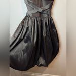 Y2K i ssue Vintage Bubble Skirt Metallic Dark Gray Cocktail Dress Size 2 Black Photo 2