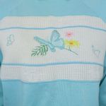 Vintage 80s Grandma Knitted Butterfly Collared Sweatshirt Blue Size M Photo 1