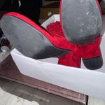 Red Chunky Heel Boots Size 8 Photo 3
