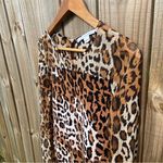Diane Von Furstenberg  Cheetah Animal Print Wool and Silk Long Sleeve Top sz P Photo 6