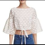 Milly  “Lydia” Floral Embroidered Lace Crop Top Photo 2