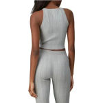 Derek Lam  10 Crosby Rheya Knit Crop Top Metallic Silver Gray XS Photo 1