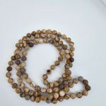 Jasper Bead Oatmeal Disp. Crystal Long necklace Brown Photo 6