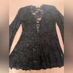 MKM Designs Whimsigoth Black Rhinestone Sequence Bell Sleeve Lace Top Photo 1