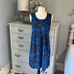 Simply Vera  Dress Vera Wang Royal Blue Black Floral Womens 4 Silky Small Photo 2
