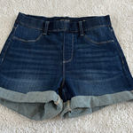 Judy Blue  WMNS SZ L 4” Dark Blue Wash Pull On Jean Casual Bermuda Denim Short Photo 0