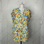 Anthropologie Danielle Kroll Brooklynite Blouse Yellow Multicolor Size Medium Photo 1