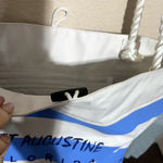 St. Augustine Florida Blue White Striped Beach Bag tote Large Canvas zipper Photo 2