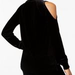 Material Girl Black Velour Cold Shoulder Top Photo 1