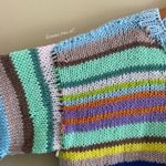 hand knit striped funky fun multi colored oversized sweater Blue Size M Photo 13