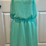 EXPRESS  Large Mint Green Chiffon Strapless Mini-Dress Photo 0