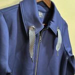 Belyn Key grommet scuba jacket size medium Blue Photo 2