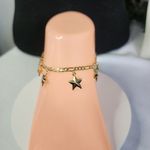 Gold Filled Anklet Figaro Chain With Star Charms Ankle Bracelet New Photo 1