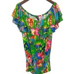 Ralph Lauren NWOT 3X LAUREN FLORAL OFF-SHOULDER TOP Green Hibiscus Tropical New Photo 5