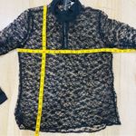 Fleur Du Mal black lace high neck blouse pleated front and cuffed sleeve Photo 6