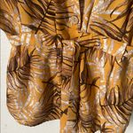 Luxe  Mustard and Brown Leaf Print Blouse Photo 3