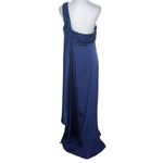 David's Bridal Navy One-Shoulder Floor-Length Formal Dress Size 12 Photo 1