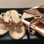 Gold Prima Sandals Size 8 Bam Forever Purse Photo 0