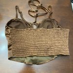 LA Hearts Y2K  Womens Solid Dark Brown Satin Cami Crop Tank Top S Small 32” 34” Photo 3