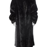 Dennis Basso Dennis by Black Full Length Faux Fur Coat sz M oversized Photo 0