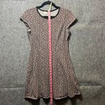 Bongo Geometric Triangle Print Skater Dress Black Pink Cap Sleeve Casual Medium Photo 1