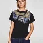 ZARA Crocodile Print Cropped Soft Tee Top Medium Womens Photo 5