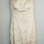 Jax Cream Satin Midi Cocktail Dress‎ Women's Size 4 Party Elegant Formal Photo 0