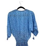 Poupette St Barth Romper Smocked Dolman Sleeve Tasseled Geometric Print‎ Blue XS Photo 8