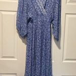 Sunday Saint Tropez 100% Viscose Blue & White Flower Long Maxi Dress Boho Chic Size XL Photo 6