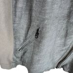 Nic+Zoe Gray Tan Lightweight Full Zip Linen Cotton Blend Bomber Jacket Size L Photo 3