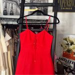 Forever New Ever New Melbourne Red Corset Style Flounce Hem Mini Linen Blend Dress Womens 2 Photo 2