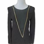 Sophie Rue Womens  Contrast Plunge Keyhole Top - Sz S Photo 2