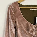 Urban Outfitters NWT Pink Velvet Crop Top Photo 2