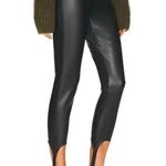 We Wore What NWT Buttery Faux Leather High Waisted Ankle Stirrup Leggings S Black Photo 4