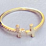 Eye Candy Silver Sterling 925 Gold Plated Minimalist Ring with Zirconia Photo 0