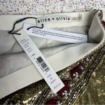 Alice + Olivia NWT  Elana Embellished Gold Sequin Mini Skirt Women’s Size 4 Photo 10