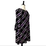 Ronni Nicole  Ruffle Sleeve Shift Dress Purple Plum Plaid Women's Size XL Photo 1